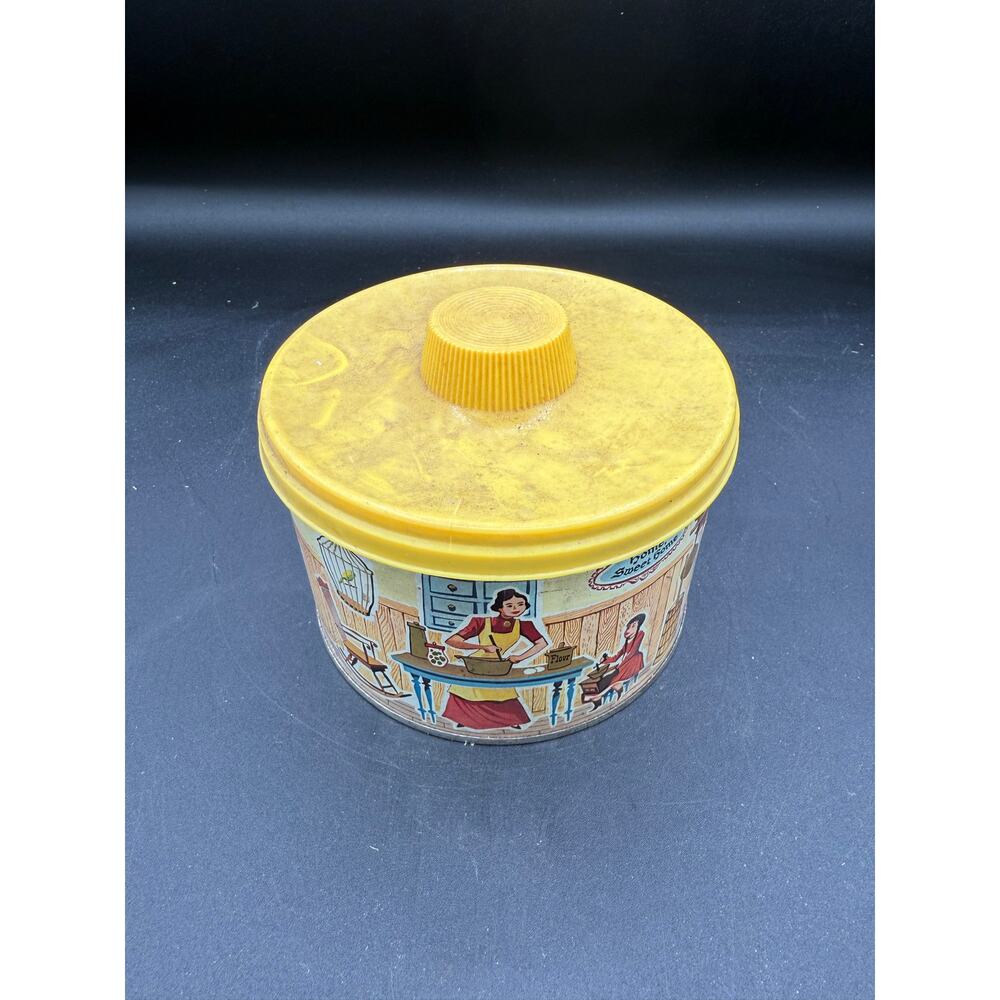 Vintage 1960 Mrs. Leland's Round Tin - Home Sweet Home - (NBPE#1820)